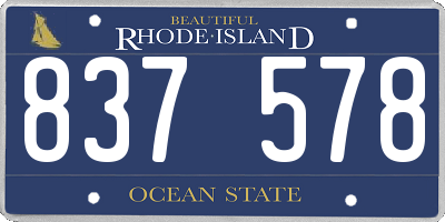 RI license plate 837578