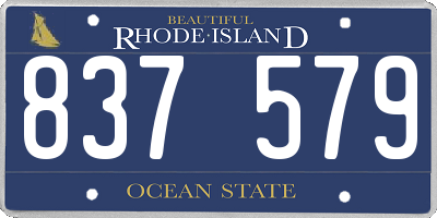 RI license plate 837579