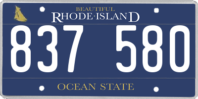 RI license plate 837580