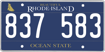 RI license plate 837583