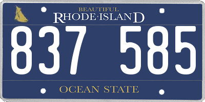 RI license plate 837585