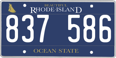 RI license plate 837586