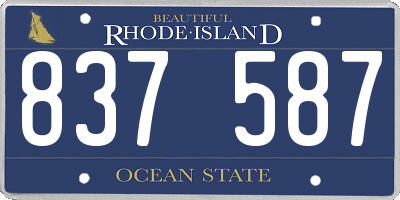 RI license plate 837587