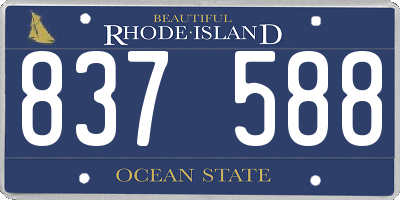 RI license plate 837588