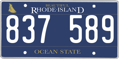 RI license plate 837589