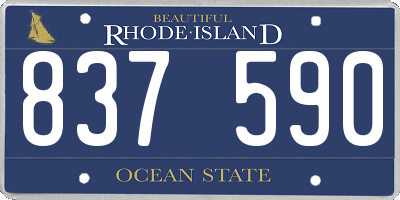 RI license plate 837590