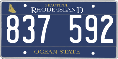 RI license plate 837592