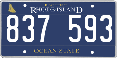 RI license plate 837593