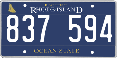 RI license plate 837594