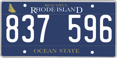 RI license plate 837596