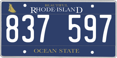 RI license plate 837597