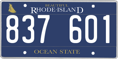 RI license plate 837601