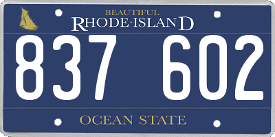 RI license plate 837602