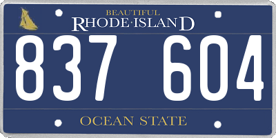 RI license plate 837604