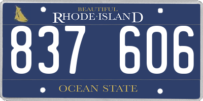 RI license plate 837606