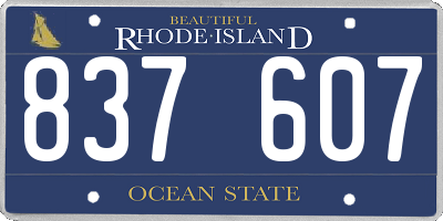 RI license plate 837607