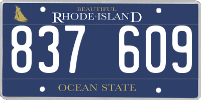 RI license plate 837609