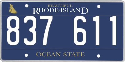 RI license plate 837611