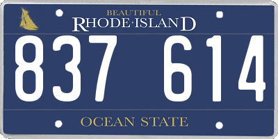 RI license plate 837614