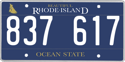 RI license plate 837617