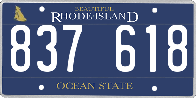 RI license plate 837618