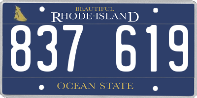 RI license plate 837619