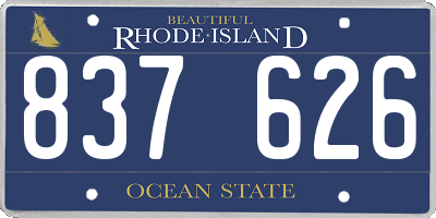 RI license plate 837626