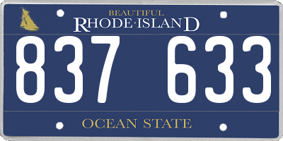RI license plate 837633