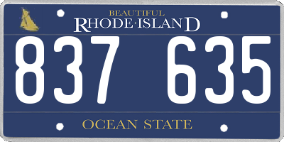RI license plate 837635
