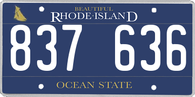 RI license plate 837636