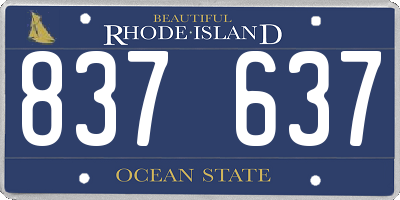 RI license plate 837637