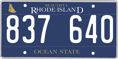 RI license plate 837640