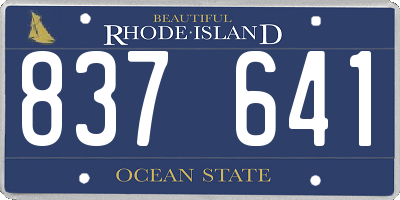 RI license plate 837641