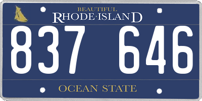 RI license plate 837646