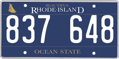 RI license plate 837648