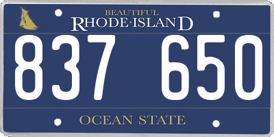 RI license plate 837650