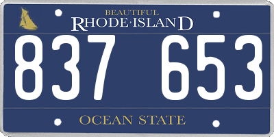 RI license plate 837653