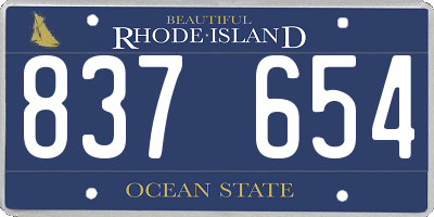 RI license plate 837654