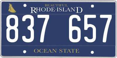 RI license plate 837657