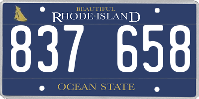 RI license plate 837658