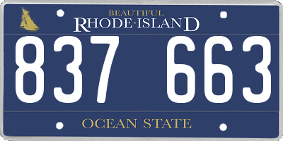RI license plate 837663
