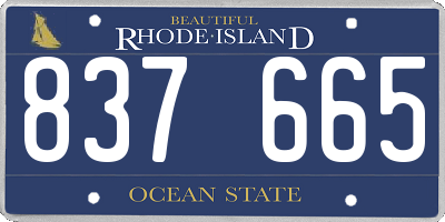 RI license plate 837665