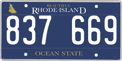 RI license plate 837669
