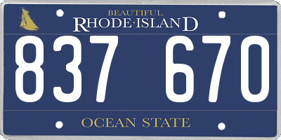RI license plate 837670