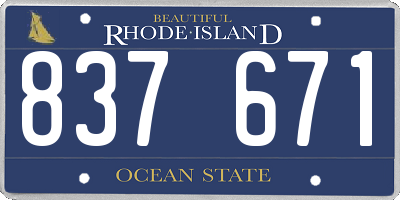 RI license plate 837671