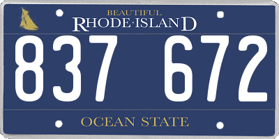 RI license plate 837672