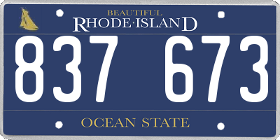 RI license plate 837673