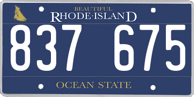 RI license plate 837675