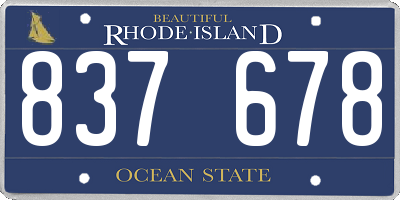 RI license plate 837678