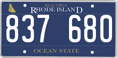 RI license plate 837680